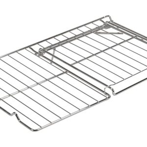 24" L x 15 3/4" D Split Oven Rack, Stainless Steel, half-shelf design, with 11 1/4" L x 14" D removable rack section