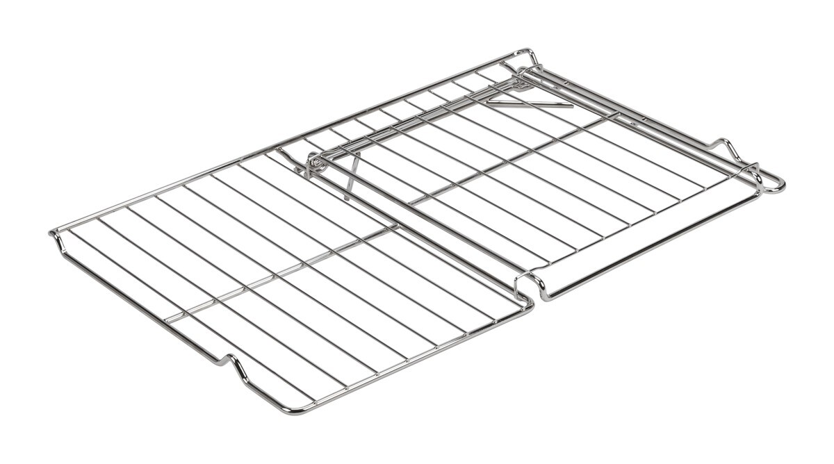 24" L x 15 3/4" D Split Oven Rack, Stainless Steel, half-shelf design, with 11 1/4" L x 14" D removable rack section