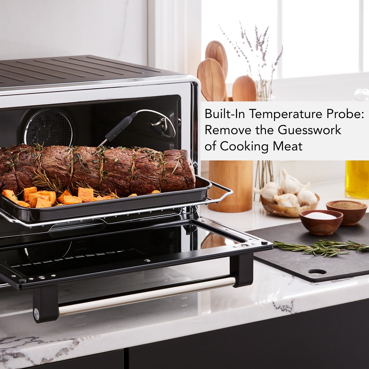 Dual Convection Countertop Oven with Air Fry and Temperature Probe - Black Matte - Image 4