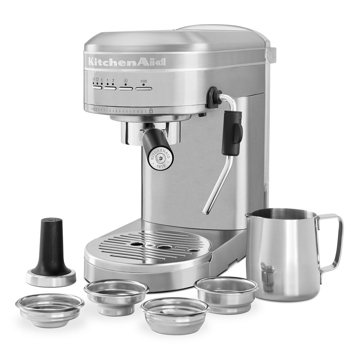 Metal Semi-Automatic Espresso Machine - Brushed Stainless Steel - Image 7