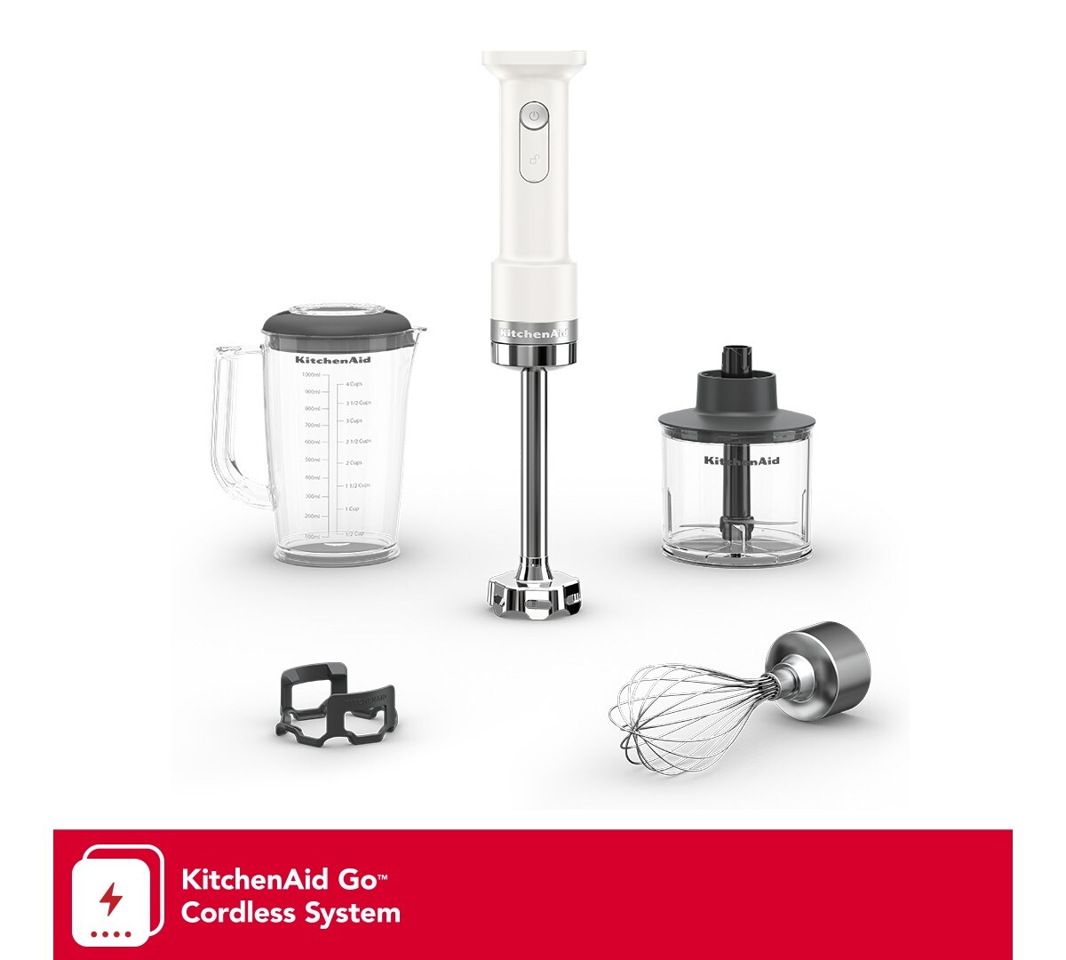 KitchenAid Go® Cordless Hand Blender with Accessories - battery sold separately - Porcelain White