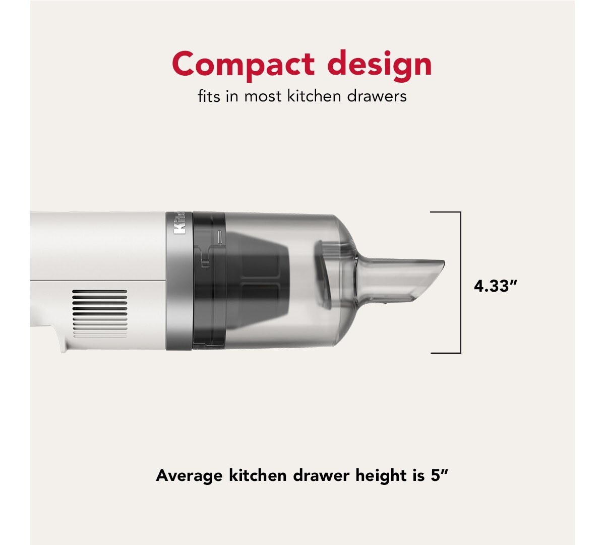 KitchenAid Go® Cordless Kitchen Vacuum - battery sold separately - Porcelain White - Image 5