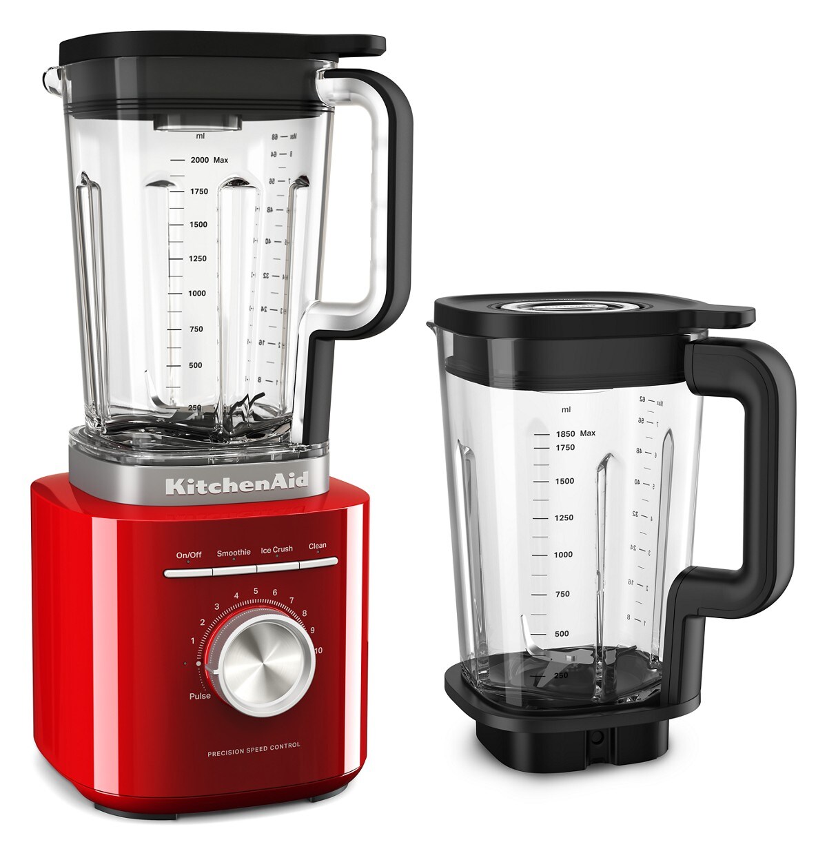 KitchenAid® Pure Power Blender with a 68oz plastic jar and a 62oz glass jar - Empire Red