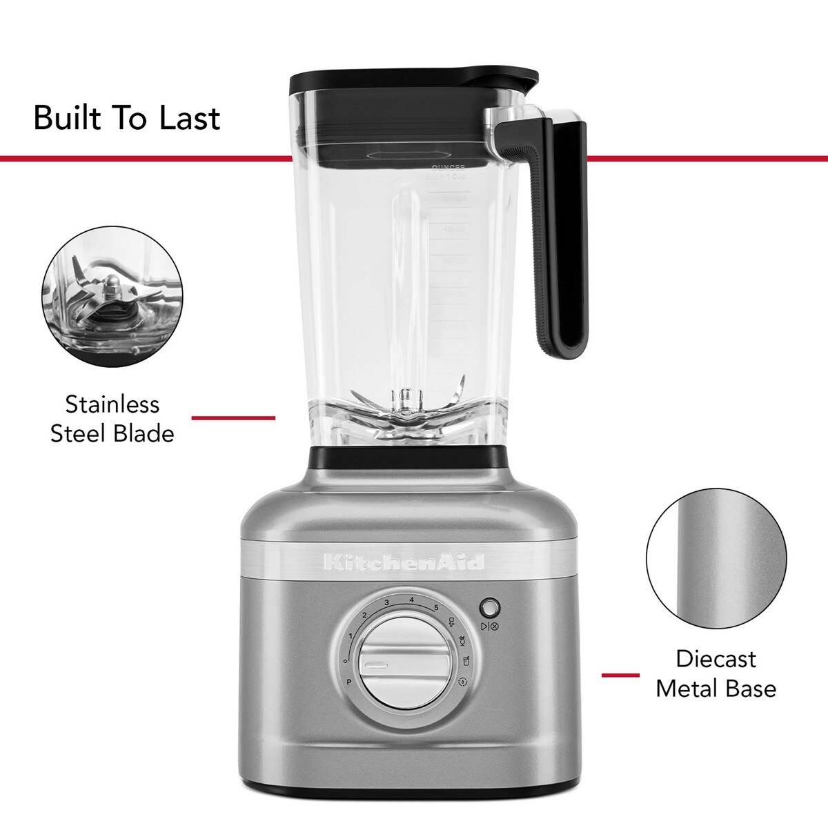 K400 Variable Speed Blender with Personal Blender Jar - Contour Silver - Image 4