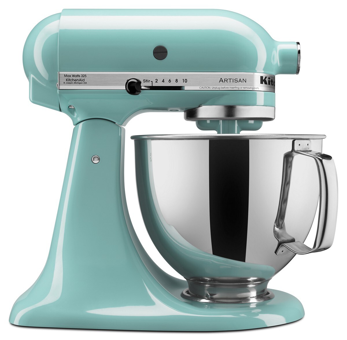 Value Bundle Artisan® Series 5 Quart Tilt-Head Stand Mixer with Fresh Prep Slicer/Shredder Attachment - Aqua Sky - Image 2