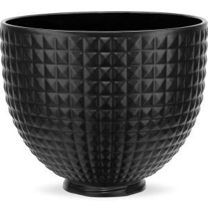 5 Quart Black Studded Ceramic Bowl