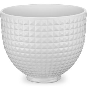 5 Quart Studded Ceramic Bowl - White