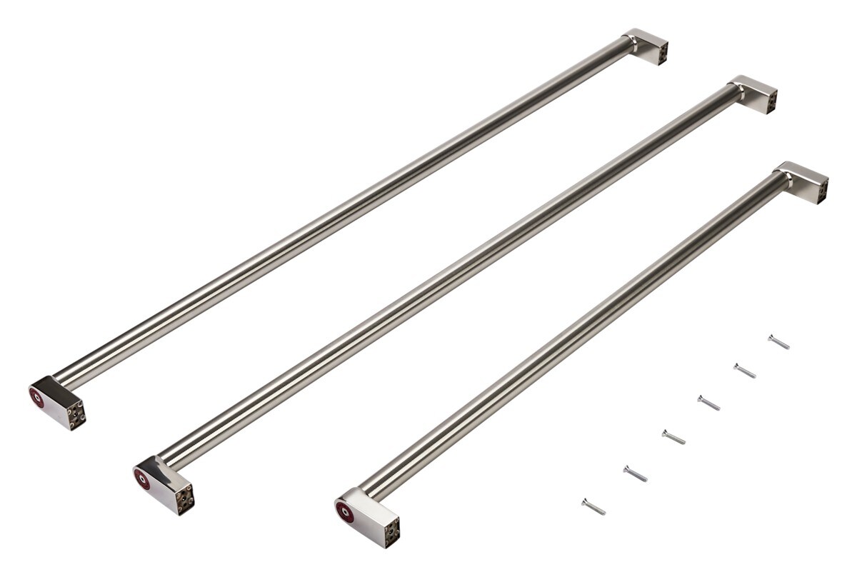 KitchenAid® 30-IN French Door Refrigerator Handle Kit with Red Medallions for Panel-Ready Models - Stainless Steel