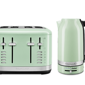 Breakfast Set: Toaster 4 slice + Electric Kettle - Pistachio