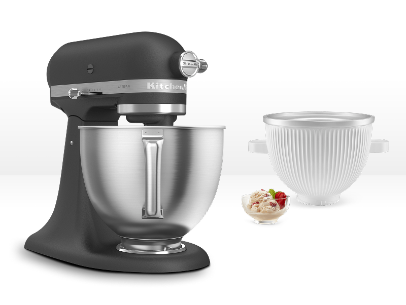 Artisan® 5-Qt Mixer with Premium Touchpoints & Ice Cream Maker Attachment - Cast Iron Black